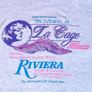 90s Vintage Riviera Hotel Shirt Casino Las Vegas L Impersonators La Cage Drag